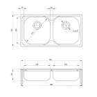 Deante Xylo zlewozmywak 2-komorowy 78x43,5 cm satyna ZEX 0203