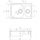 Deante Xylo zlewozmywak 1,5-komorowy 62x44 cm satyna ZEX 0503