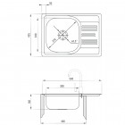 Deante Xylo zlewozmywak 1-komorowy z krótkim ociekaczem 58x43,5 cm dekor ZEX 311A
