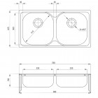 Deante Xylo Zlewozmywak 2-komorowy 78x43,5 cm dekor ZEX 3203