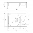 Deante Xylo zlewozmywak 1,5-komorowy 62x44 cm dekor ZEX 3503