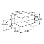 Roca Victoria Basic Modular szafka łazienkowa 100 cm z szufladami biały połysk A856681806