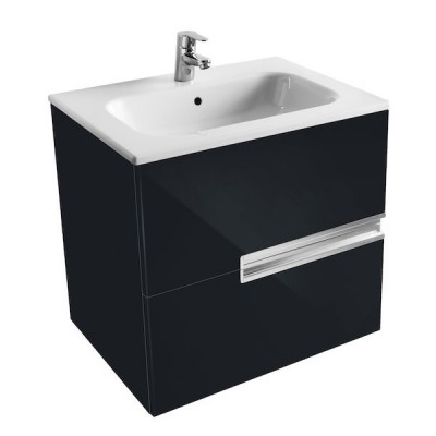 Roca Victoria Nord zestaw łazienkowy 60 cm z szufladami czarny połysk A851507351