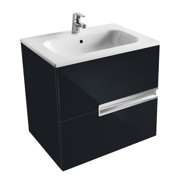 Roca Victoria Nord zestaw łazienkowy 60 cm z szufladami czarny połysk A851507351