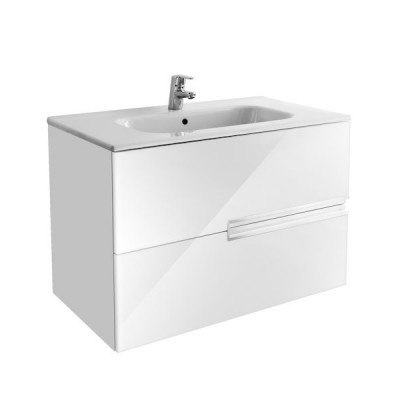 Roca Victoria Nord zestaw łazienkowy 80 cm z szufladami biały połysk A851508806