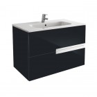Roca Victoria Nord zestaw łazienkowy 80 cm z szufladami czarny połysk A851508351