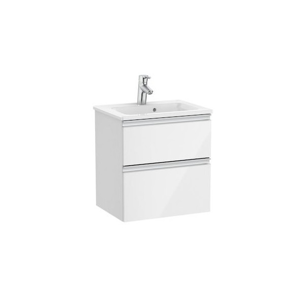 Roca Gap-N Compacto Unik zestaw łazienkowy 50 cm z 2 szufladami biały połysk A851494806