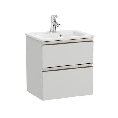 Roca Gap-N Compacto Unik zestaw łazienkowy 50 cm z 2 szufladami jasny szary mat A851494447