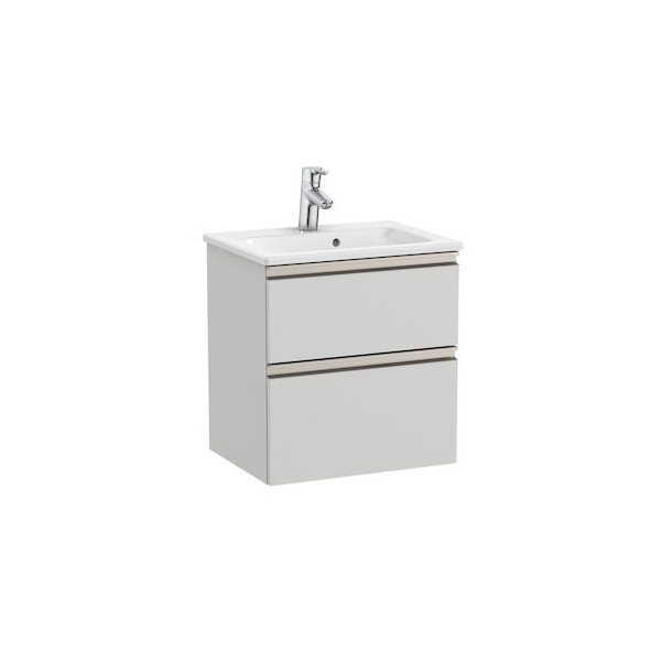 Roca Gap-N Compacto Unik zestaw łazienkowy 50 cm z 2 szufladami jasny szary mat A851494447