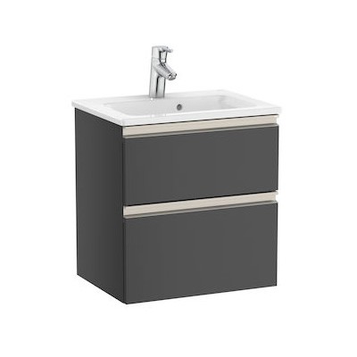 Roca Gap-N Compacto Unik zestaw łazienkowy 50 cm z 2 szufladami antracyt połysk A851494153