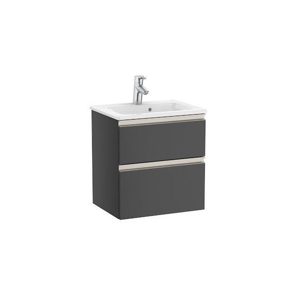 Roca Gap-N Compacto Unik zestaw łazienkowy 50 cm z 2 szufladami antracyt połysk A851494153