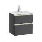 Roca Gap-N Compacto Unik zestaw łazienkowy 50 cm z 2 szufladami antracyt połysk A851494153
