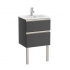 Roca Gap-N Compacto Unik zestaw łazienkowy 50 cm z 2 szufladami antracyt połysk A851494153