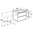 Roca Gap-N Compacto Unik zestaw łazienkowy 60 cm z 2 szufladami biały połysk A851495806
