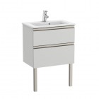 Roca Gap-N Compacto Unik zestaw łazienkowy 60 cm z 2 szufladami jasny szary mat A851495447