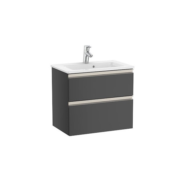 Roca Gap-N Compacto Unik zestaw łazienkowy 60 cm z 2 szufladami antracyt połysk A851495153
