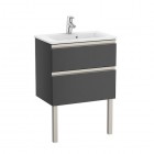 Roca Gap-N Compacto Unik zestaw łazienkowy 60 cm z 2 szufladami antracyt połysk A851495153
