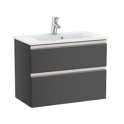 Roca Gap-N Compacto Unik zestaw łazienkowy 70 cm z 2 szufladami antracyt połysk A851496153