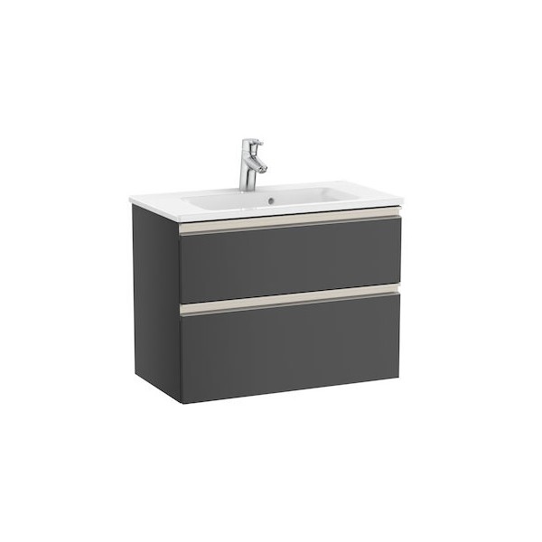 Roca Gap-N Compacto Unik zestaw łazienkowy 70 cm z 2 szufladami antracyt połysk A851496153