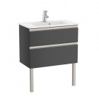 Roca Gap-N Compacto Unik zestaw łazienkowy 70 cm z 2 szufladami antracyt połysk A851496153