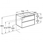 Roca Gap-N Compacto Unik zestaw łazienkowy 70 cm z 2 szufladami biały połysk A851496806