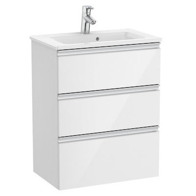 Roca Gap-N Compacto Unik zestaw łazienkowy 80 cm z 3 szufladami biały połysk A851498806