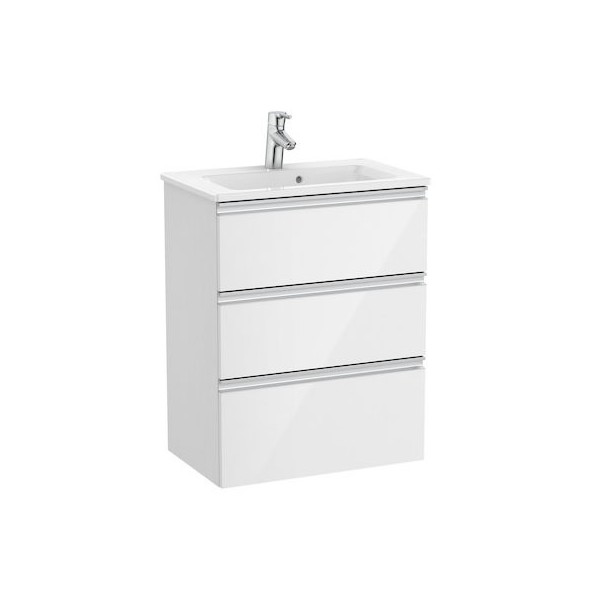 Roca Gap-N Compacto Unik zestaw łazienkowy 80 cm z 3 szufladami biały połysk A851498806