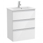 Roca Gap-N Compacto Unik zestaw łazienkowy 80 cm z 3 szufladami biały połysk A851498806
