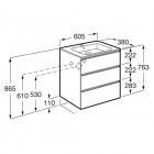 Roca Gap-N Compacto Unik zestaw łazienkowy 80 cm z 3 szufladami biały połysk A851498806