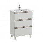 Roca Gap-N Compacto Unik zestaw łazienkowy 80 cm z 3 szufladami jasny szary mat A851498447