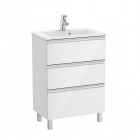 Roca Gap-N Compacto Unik zestaw łazienkowy 80 cm z 3 szufladami biały połysk A851498806