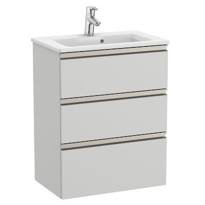 Roca Gap-N Compacto Unik zestaw łazienkowy 60 cm z 3 szufladami jasny szary mat A851498447