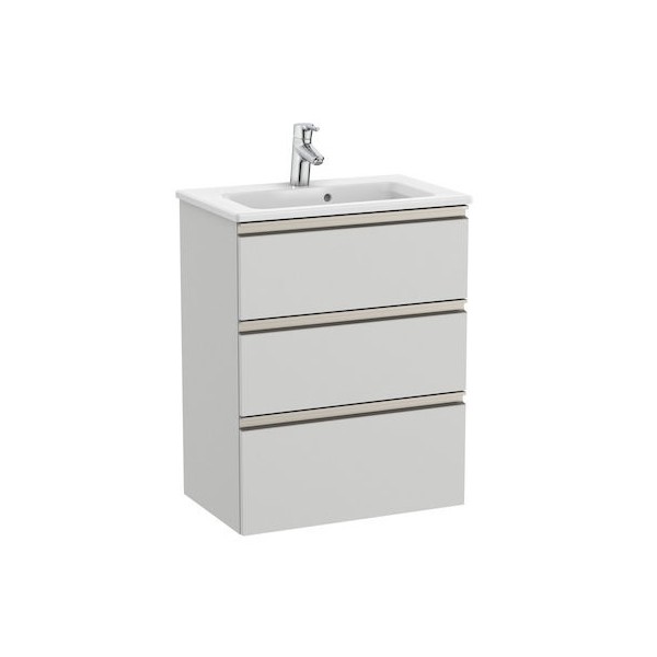 Roca Gap-N Compacto Unik zestaw łazienkowy 60 cm z 3 szufladami jasny szary mat A851498447