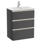 Roca Gap-N Compacto Unik zestaw łazienkowy 80 cm z 3 szufladami antracyt połysk A851498153