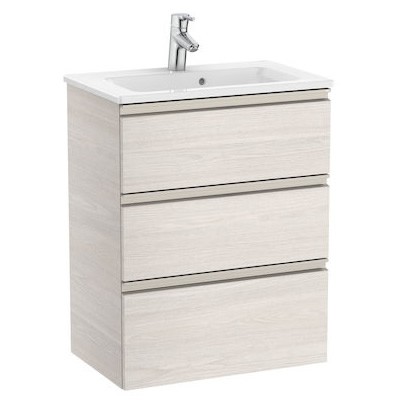 Roca Gap-N Compacto Unik zestaw łazienkowy 60 cm z 3 szufladami jesion nordic A851498434