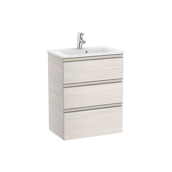 Roca Gap-N Compacto Unik zestaw łazienkowy 60 cm z 3 szufladami jesion nordic A851498434