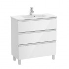 Roca Gap-N Compacto Unik zestaw łazienkowy 80 cm z 3 szufladami biały połysk A851499806