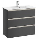 Roca Gap-N Compacto Unik zestaw łazienkowy 80 cm z 3 szufladami antracyt połysk A851499153