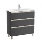 Roca Gap-N Compacto Unik zestaw łazienkowy 80 cm z 3 szufladami antracyt połysk A851499153