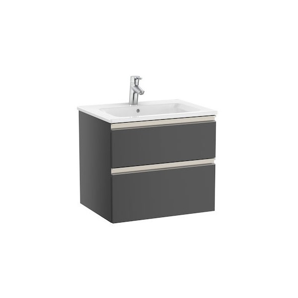 Roca Gap-N Unik zestaw łazienkowy 60 cm z 2 szufladami antracyt połysk A851476153
