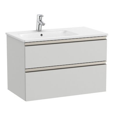 Roca Gap-N Unik zestaw łazienkowy 80 cm z 2 szufladami jasny szary mat lewy A851479447