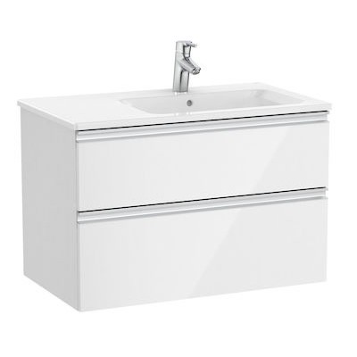 Roca Gap-N Unik zestaw łazienkowy 80 cm z 2 szufladami biały połysk prawy A851480806