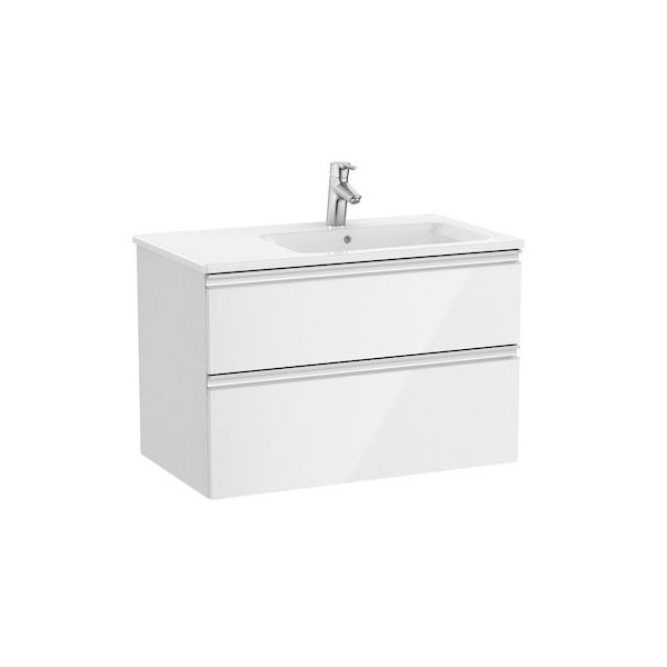 Roca Gap-N Unik zestaw łazienkowy 80 cm z 2 szufladami biały połysk prawy A851480806