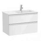 Roca Gap-N Unik zestaw łazienkowy 80 cm z 2 szufladami biały połysk prawy A851480806