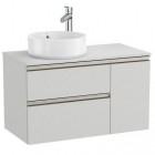 Roca Gap-N szafka podumywalkowa 90 cm z 2 szufladami i drzwiami jasny szary mat lewa A851503447