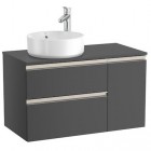 Roca Gap-N szafka podumywalkowa 90 cm z 2 szufladami i drzwiami antracyt połysk lewa A851503153