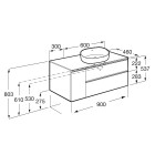 Roca Gap-N szafka podumywalkowa 90 cm z 2 szufladami i drzwiami biały połysk prawa A851502806