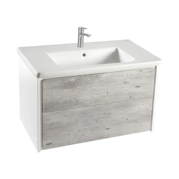 Roca Ronda Unik zestaw łazienkowy 70 cm z 2 szufladami cement/biały mat A851456453