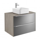 Roca Inspira szafka z blatem 80 cm z szufladami dąb/szkło ciemne A851080403