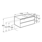 Roca Gap-N Unik zestaw łazienkowy 100 cm z 2 szufladami antracyt połysk prawy A851482153